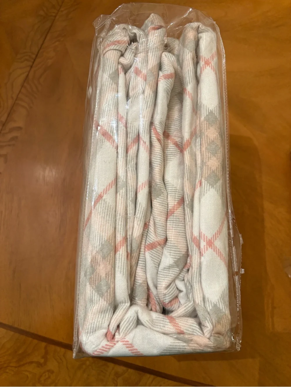 Twin Pink Plaid Flannel Sheet Set